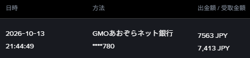 バイナンスジャパンからの出金